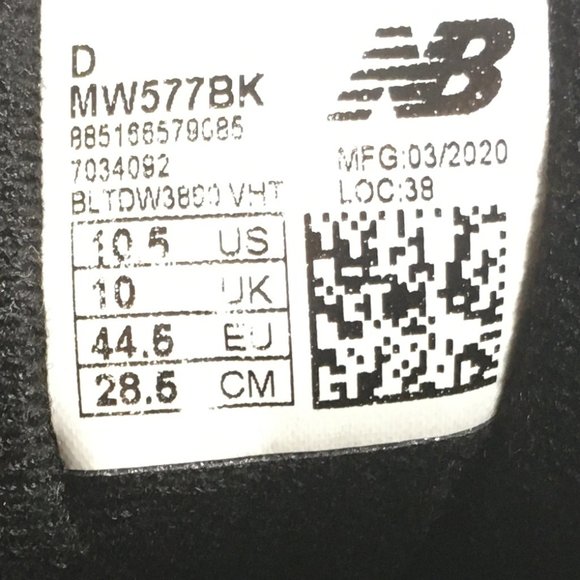 New Balance 577 Walking Shoes Mens Size 10.5 D Black Leather MW577BK main image 7